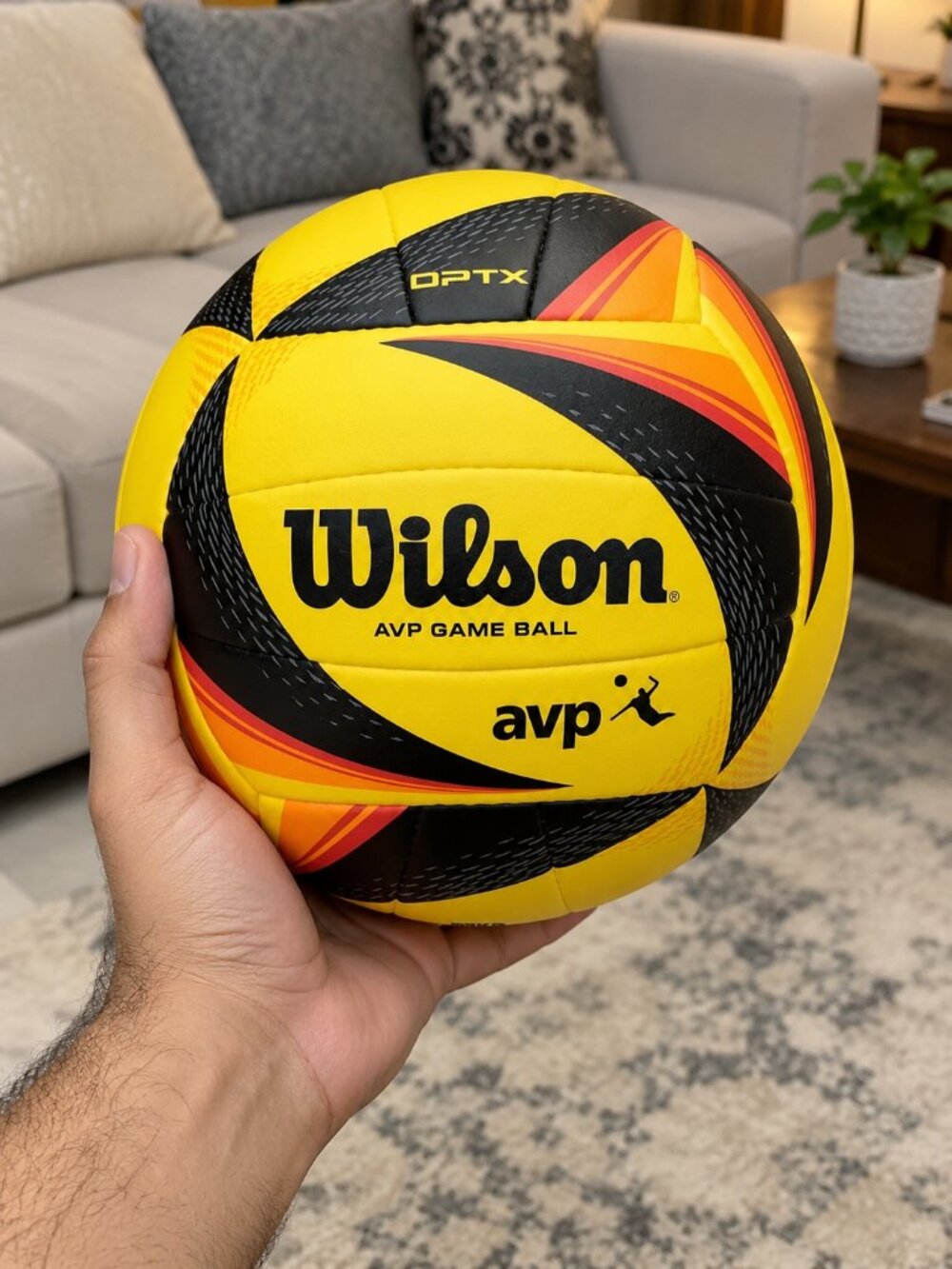 Wilson AVP OPTX Official Beach Volleyball Tour Match Game Ball - Black/Yellow